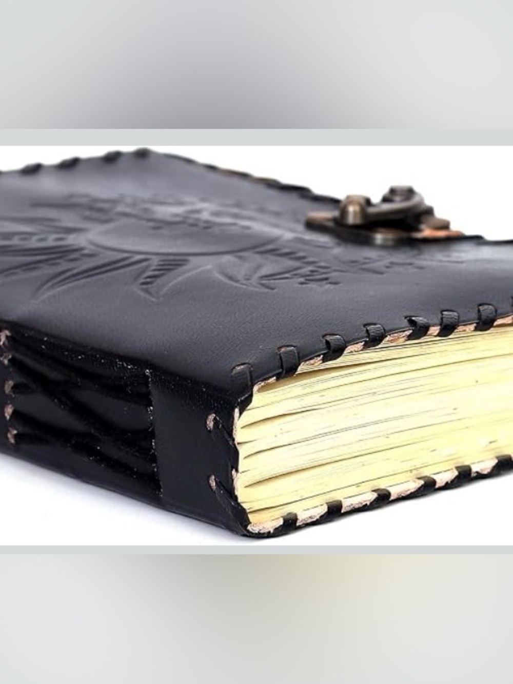 NWT Genuine Leather Sun Moon Celestial Journal 5x7 Handmade Gothic Notebook - Picture 5 of 16